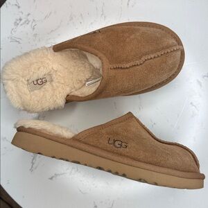 UGG Kids Keegan Brown Chestnut Slippers with Cream Lining - Kids youth 3
